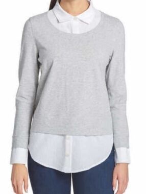 Tommy Hilfiger 2-in-1 Layered Sweater Collared Button Down Shirt 2-fer Size XL